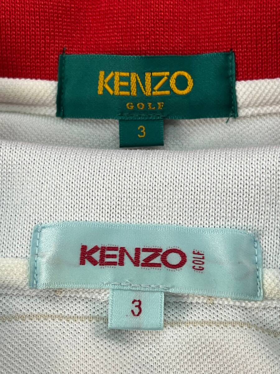 Wm715 お買い得! 2点セット! KENZO GOLF オールド ケンゾーゴルフ ゴルフウェア 半袖 ポロシャツ 鹿子 刺繍 メンズ 3_画像6