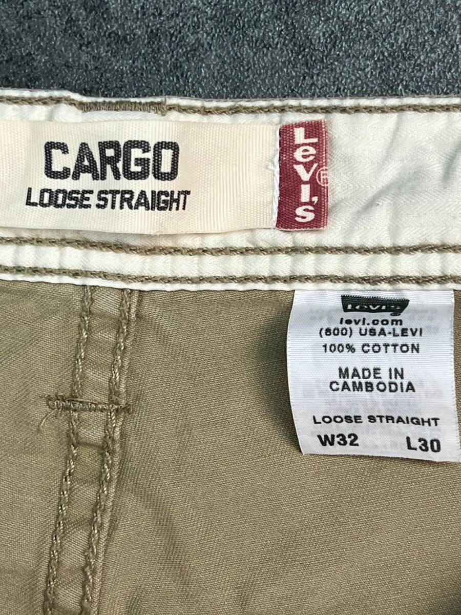 Wm767 Levi\'s CARGO Levi's Roo z распорка cargo Work милитари поле брюки бежевый мужской W32