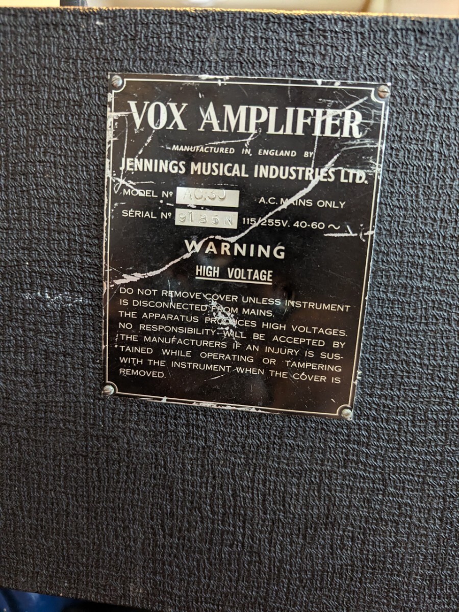 VOX AC30 1963年頃 Copper Panel Blue Bell ギターアンプ_画像3