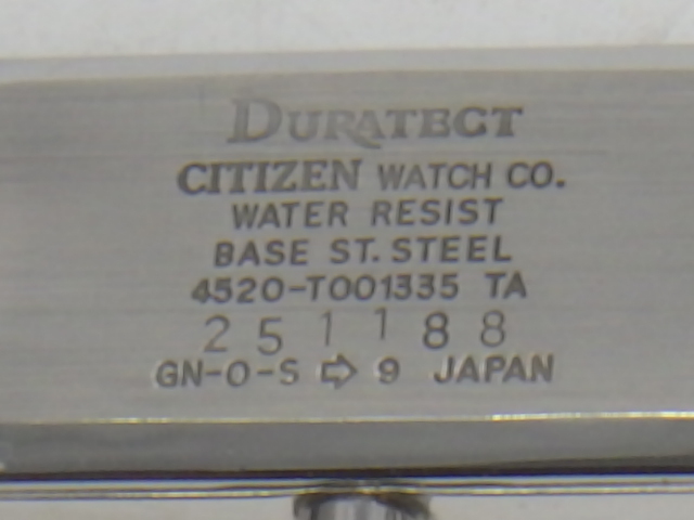 h4E061Z0.1 CITIZEN シチズン DURATECT 4520-T001335 パープル系文字盤 クォーツ レディース腕時計 不動品_画像8