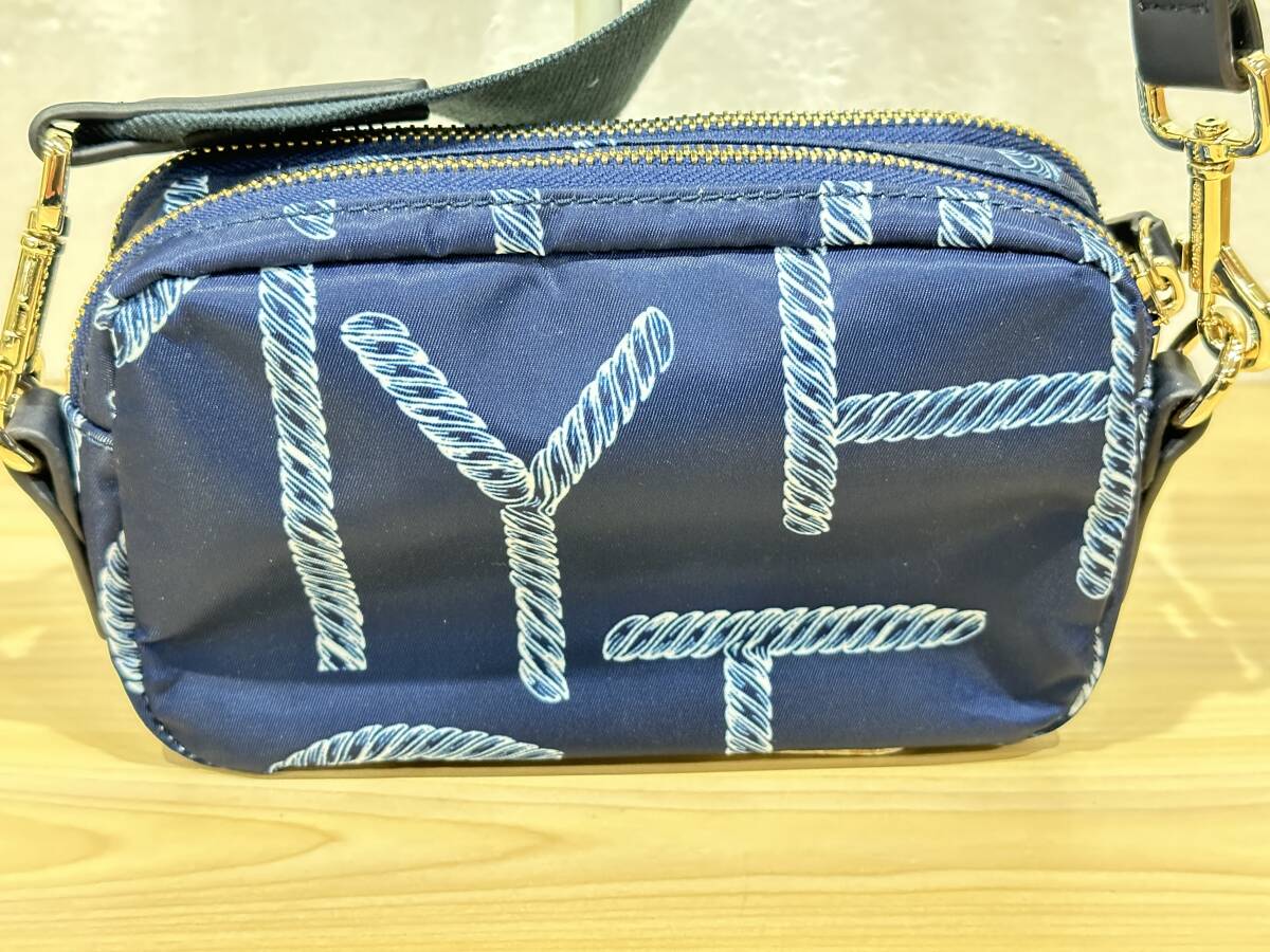 4264] TOMMY HILFIGER Tommy Hilfiger Logo Mark nylon shoulder bag body bag blue navy 17×6× height 12cm