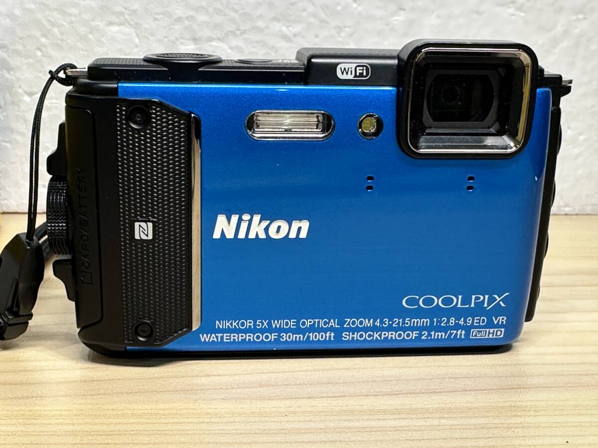 4250] 美品 Nikon COOLPIX AW130 (ニコン クールピクス) ブルー USB接続で充電可能 コンパクト デジタルカメラ デジカメの画像2