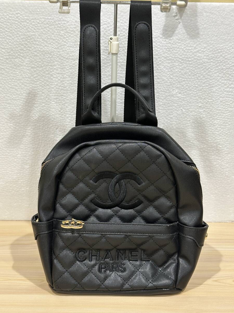 4292] 美品 CHANEL ノベルティ リュック キャビア シャネル バッグパック ココマーク 刺繍 デイバッグ_画像1