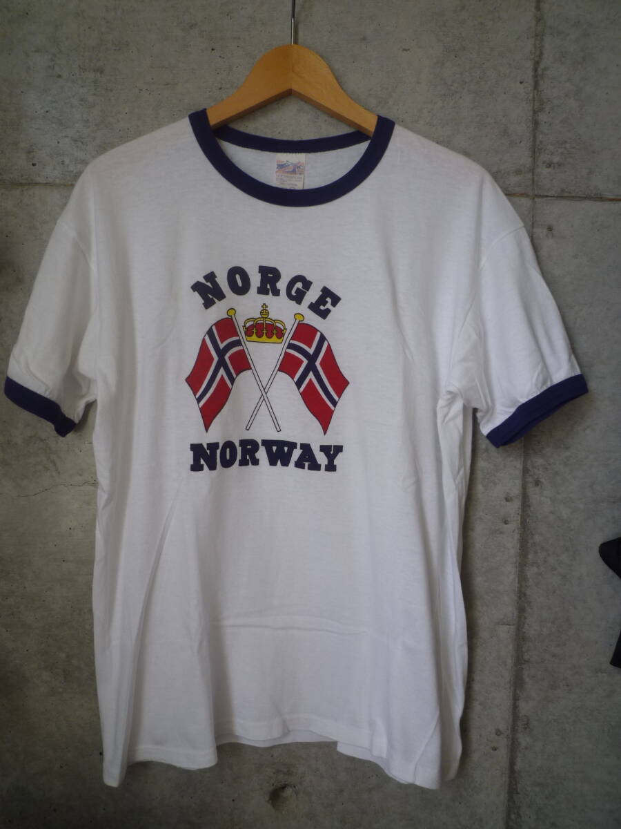 【レア】70s～80s NORGE NORWAY リンガーTシャツ トリムシャツ ヴィンテージ vintage_画像1