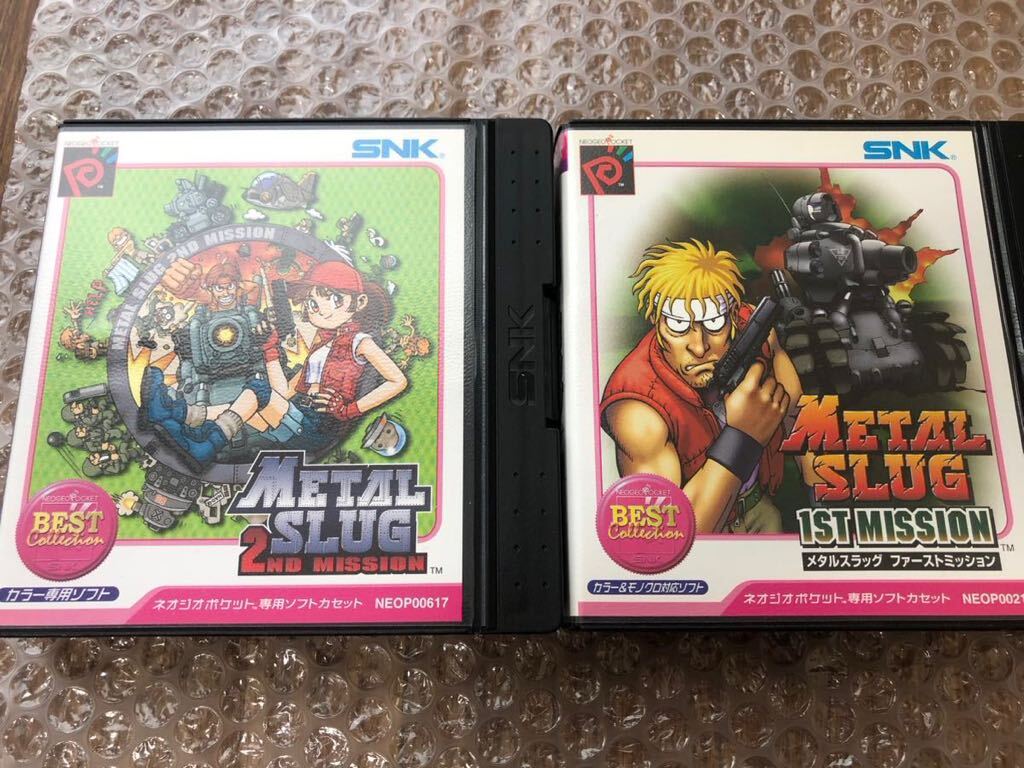 NGP/NGPC ネオジオポケット メタルスラッグ ファーストミッション ＋ 2ND MISSION METAL SLUG 2本セット BEST版 動作確認済♪ ネオジオの画像1