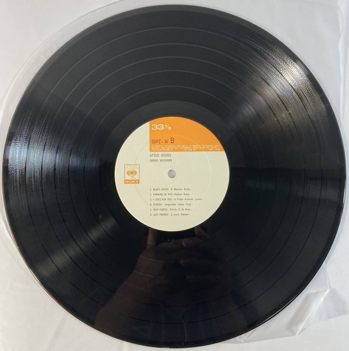 サラ・ヴォーン (Sarah Vaughan) / アフター・アワーズ 国内盤LP CS SOPZ 36 MONO 帯無し_画像5