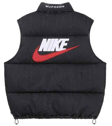 XL Supreme Nike Denim Puffer Vest black ブラック　黒　シュプリーム　ナイキ　デニム　パファー　ベスト