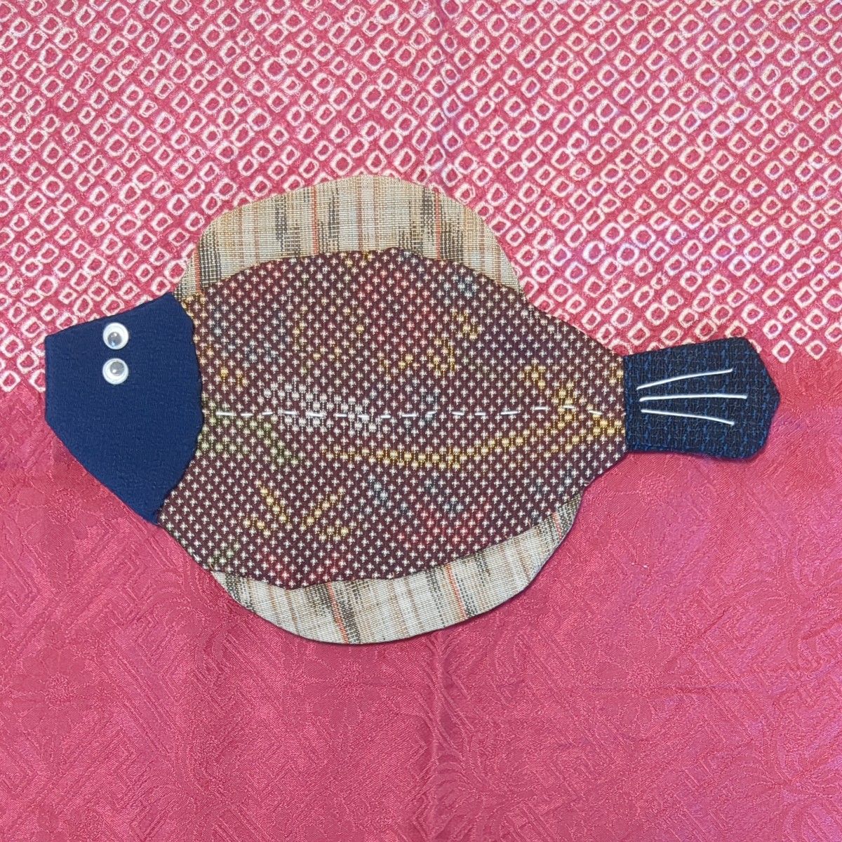 お魚カレイのコースター　3枚組　ハンドメイド