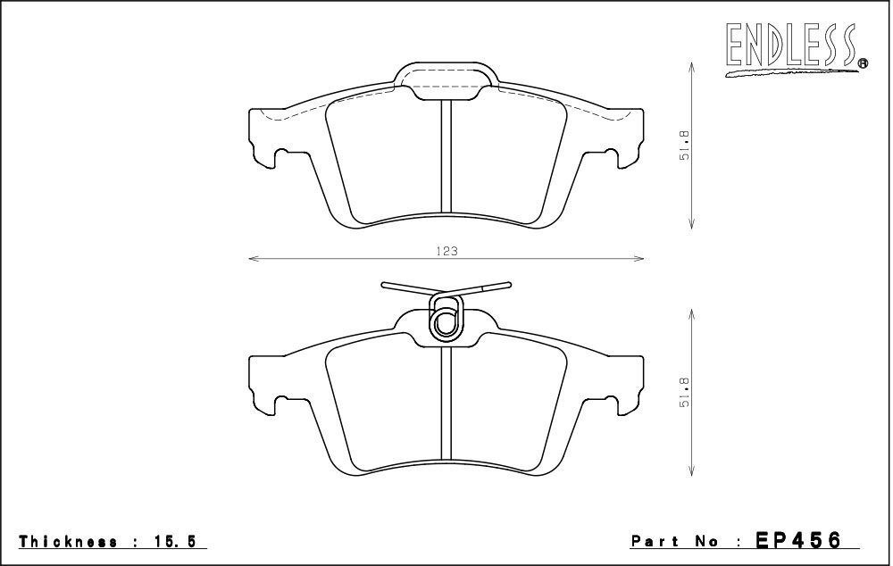 エンドレス ブレーキパッド NEW タイプR リア EP456TRN アクセラスポーツ BL3FW H21/6～H25/11 マツダスピード 2.3L_画像2