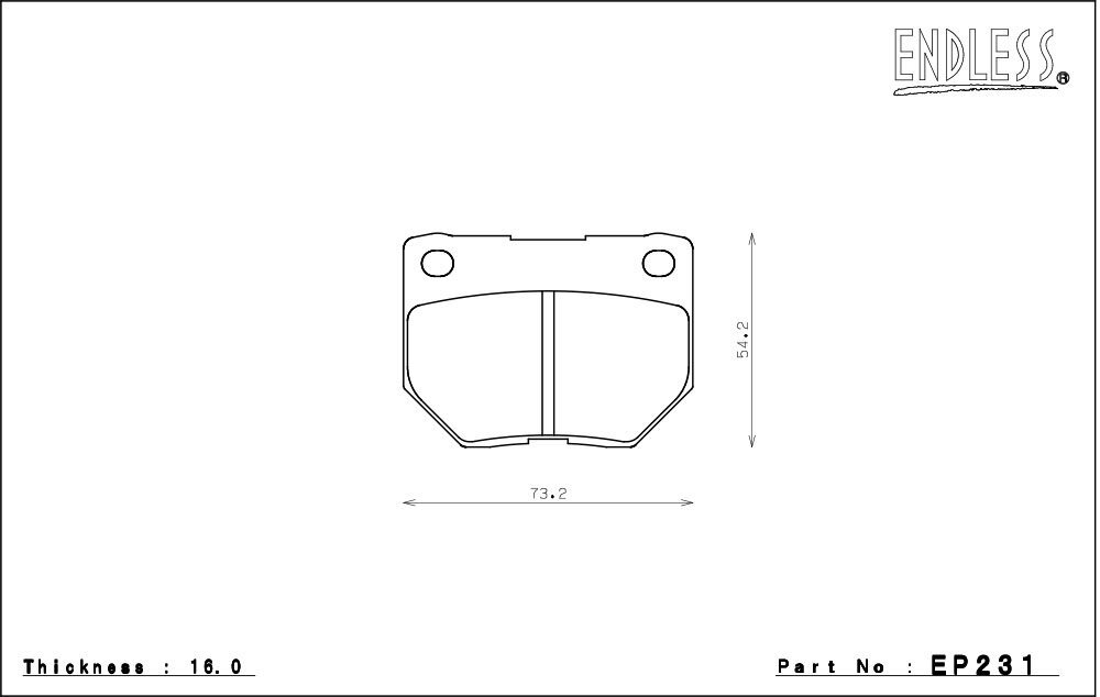 エンドレス ブレーキパッド NEW タイプR リア EP231TRN スカイライン ER34 H10/5～H13/6 NA4POTキャリパー装着車ER34 2.5L_画像2