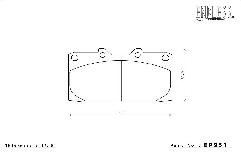 エンドレス ブレーキパッド NEW タイプR フロント EP351TRN レガシィB4 BE5 H14/11～H15/5 RSK S-edition 2.0L_画像2