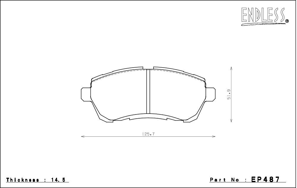 エンドレス ブレーキパッド NEW タイプR フロント EP487TRN スイフトスポーツ ZC33S H29/9～ 1.4L_画像2