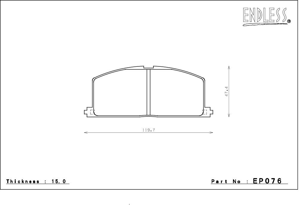 エンドレス ブレーキパッド NEW タイプR フロント EP076TRN カリーナED ST162 S62/8～H1/8 4輪ディスク ABS無 2.0L_画像2