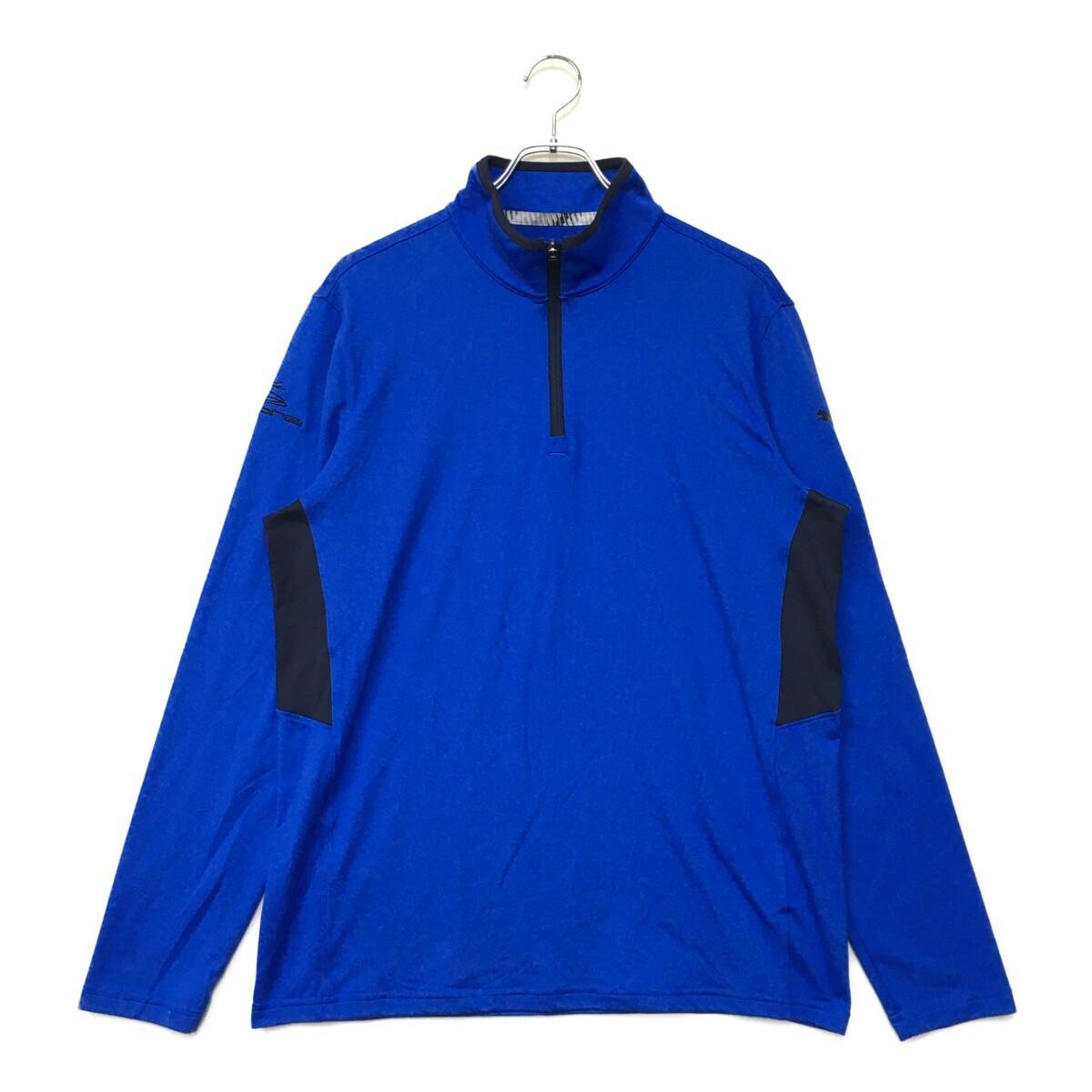 coco★プーマ★PUMA★長袖ハーフジップシャツ★青★ブルー★EUR48/50(M~L)★中古※レターパックプラス発送可★88006_画像1