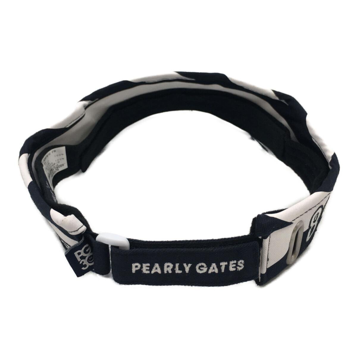 coco★パーリーゲイツ★PEARLY GATES★サンバイザー★ホワイト×ネイビー/ボーダー★フリー★中古※レターパックプラス発送可★90848_画像3