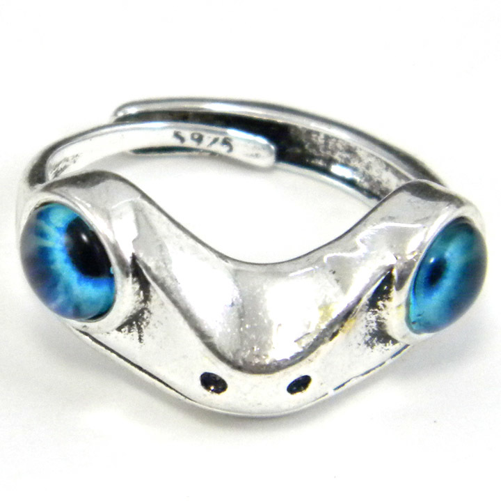 ◆ カエル リング ◆ 蛙 青い目 リング 指輪 かえる アニマル / レディース メンズ 男女兼用 ◆ 送料無料 ◆_画像2