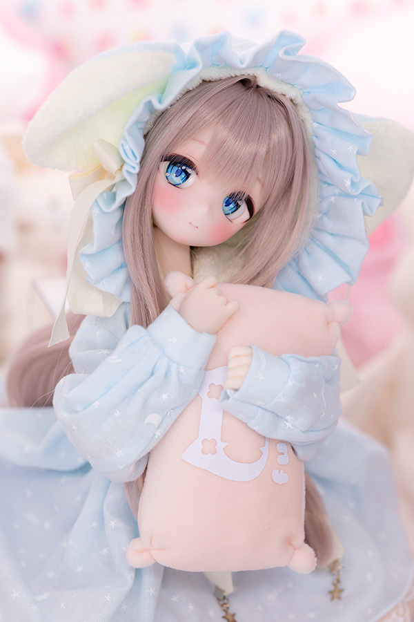 【プチリボン】DDH-01 セミホワイト肌 カスタムヘッド＋おまけ自作レジンアイ1組※難あり_画像4