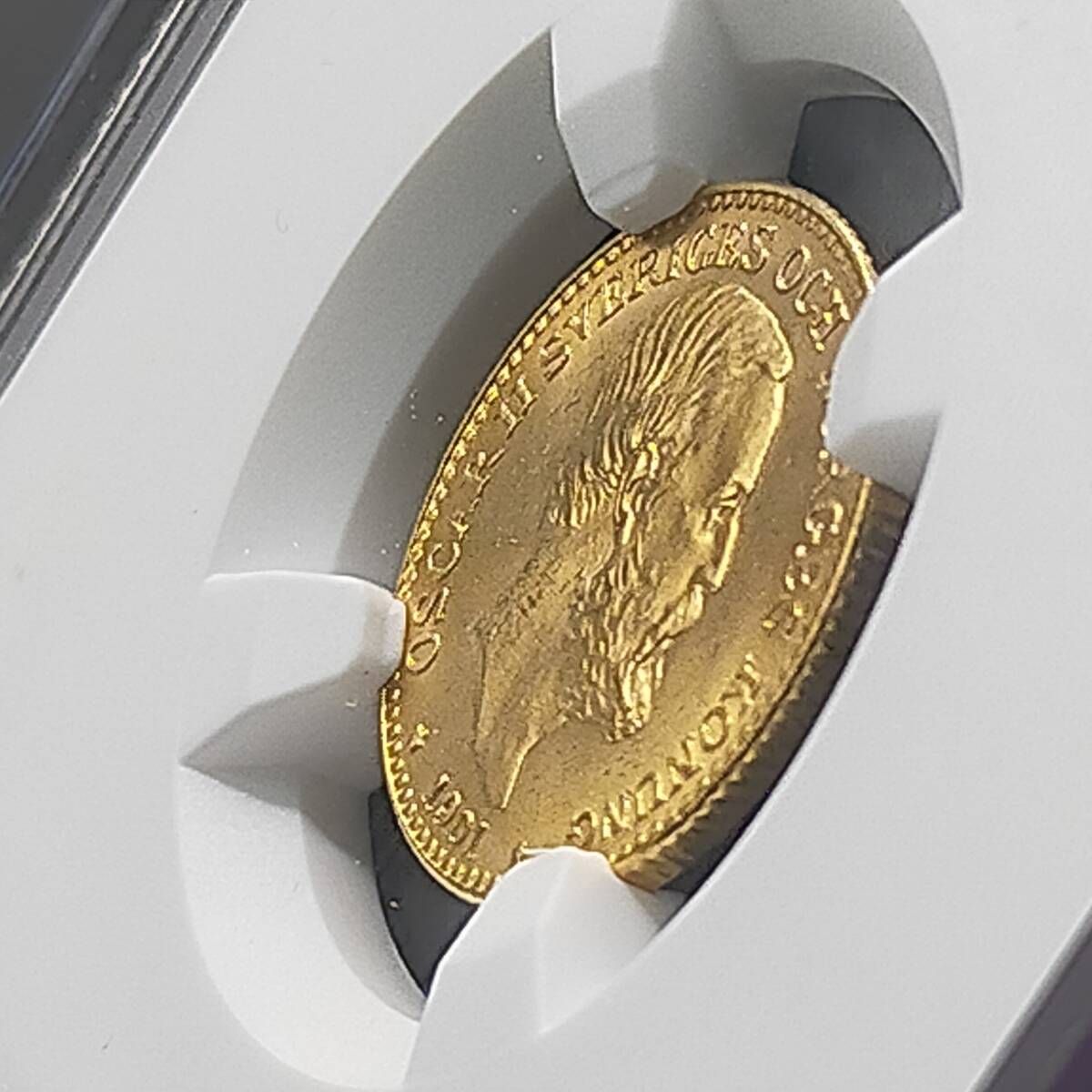 【高鑑定】1901 EB スウェーデン 投資10クローネ 金貨 NGC MS66 ゴールド 資産 PCGS 北欧 アンティークコイン モダン ノルウェー ナチス_画像5
