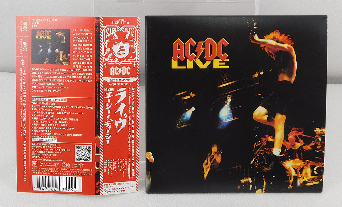 帯付き 紙ジャケ CD「AC/DC / LIVEライヴ 完全生産限定盤」SICP-1716 2008年盤/リマスター_画像2