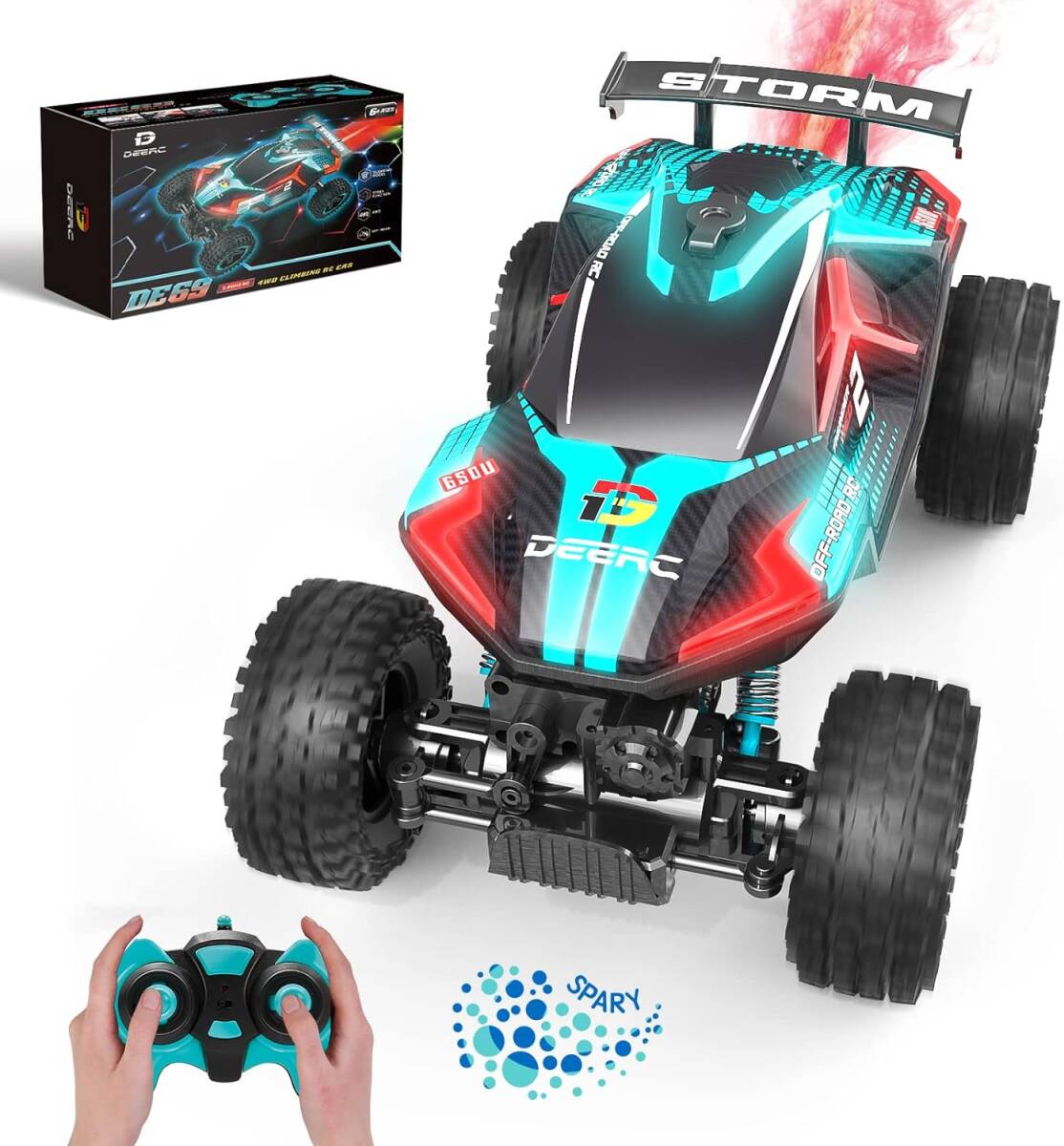 DE69 DEERC radio controlled car ... oriented off-road 4WD four wheel drive operation hour 70 minute battery 2 piece RC car 1/16s