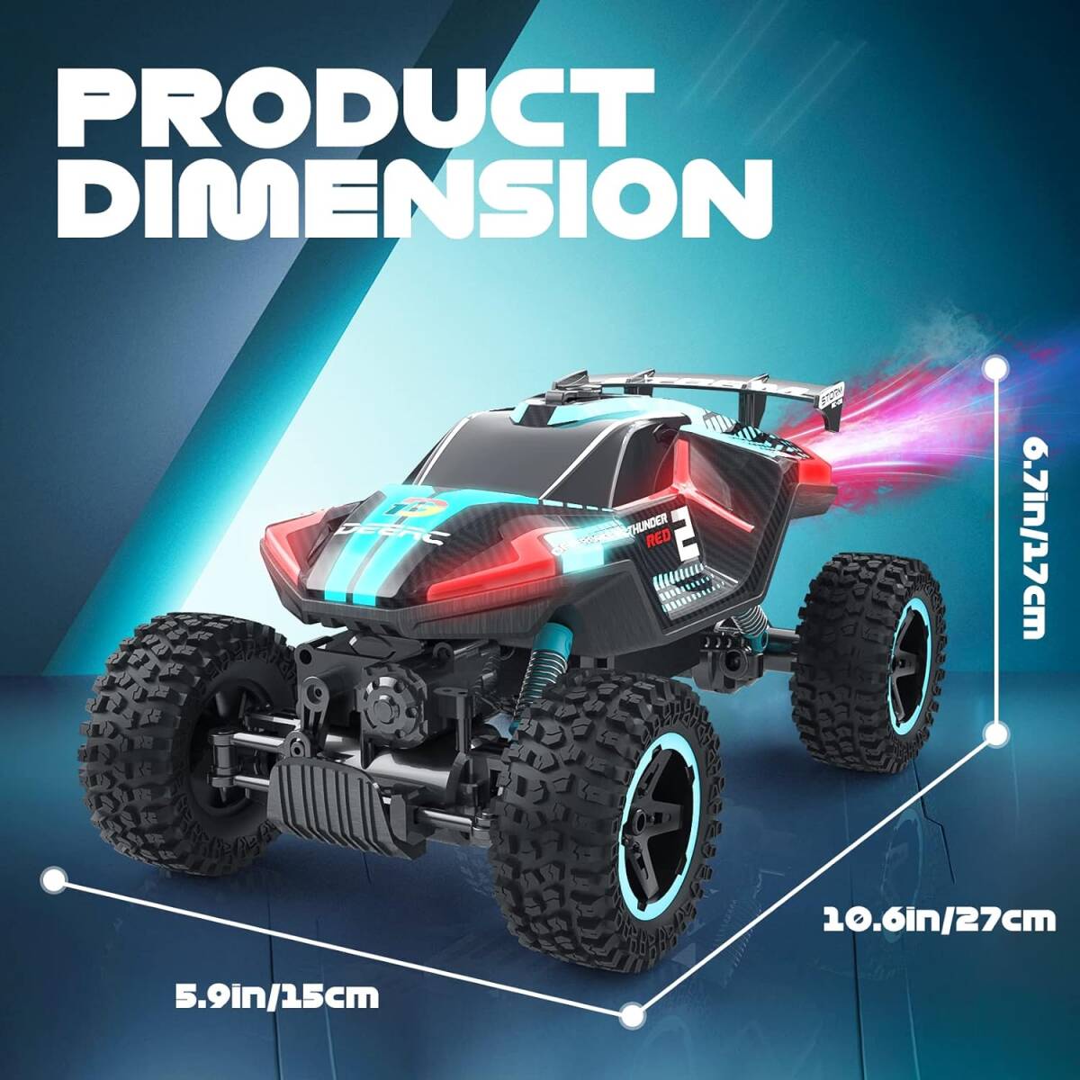 DE69 DEERC radio controlled car ... oriented off-road 4WD four wheel drive operation hour 70 minute battery 2 piece RC car 1/16s