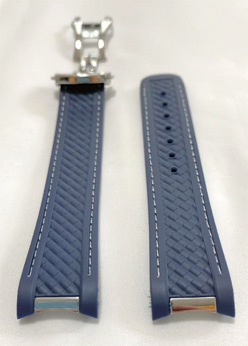 腕時計 ラバーベルト ブルー 20mm シーマスター アクアテラ 互換 オメガ用 交換 Dバックル _画像8