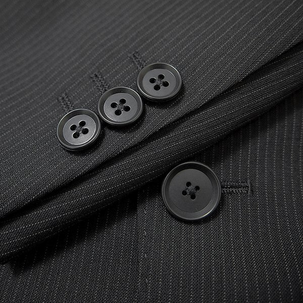 新品 パッゾコレクション 春夏 ウール ストライプ 2パンツ スーツ A10 (5L) 黒 【J53026】 メンズ ウォッシャブル トロピカル ノータック_画像9