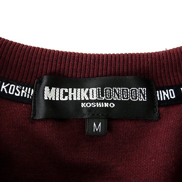  новый товар Michiko London весна осень тренировочный Zip футболка L бордо [ML9W-R352_DRE] MICHIKO LONDON KOSHINO мужской Logo нашивка 