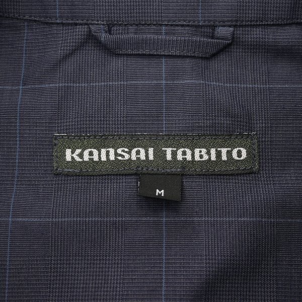  новый товар Kansai tabito хлопок нейлон Glenn проверка блузон L темно-синий [TDE345_68] весна лето мужской KANSAI TABITO Kansai Yamamoto 