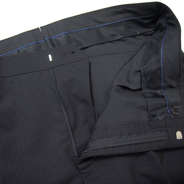 新品 パッゾコレクション 春夏 ウール ストライプ 2パンツ スーツ A10 (5L) 黒 【J53026】 メンズ ウォッシャブル トロピカル ノータック_画像7