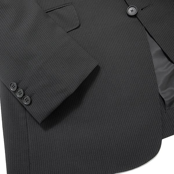 新品 パッゾコレクション 春夏 ウール ストライプ 2パンツ スーツ A10 (5L) 黒 【J53026】 メンズ ウォッシャブル トロピカル ノータック_画像5