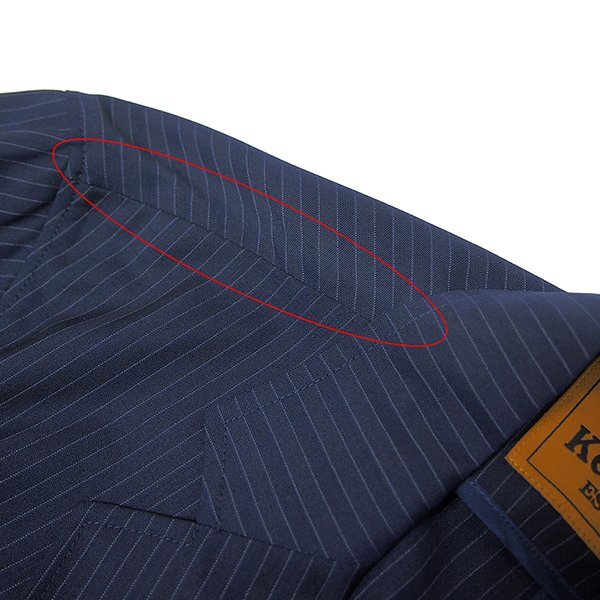 訳有 4.5万 ケントアヴェニュー REDA Super110′s サマー ウール スーツ M 紺 【J48410】 Kent Ave 春夏 メンズ アンコン セットアップの画像8