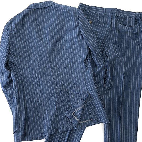  new goods doll Homme . sudden men's flax ... cloth stripe suit AB5( wide width M) blue navy blue [J58148] spring summer D\'or Hommelinen cotton summer 