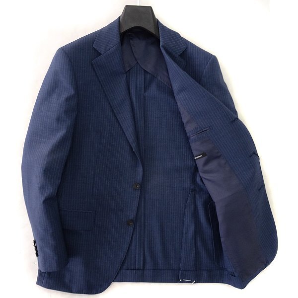 new goods suit Company Australia melino100\'s tropical suit A5(M) navy blue [J50780] 170-6D spring summer stretch summer stripe 