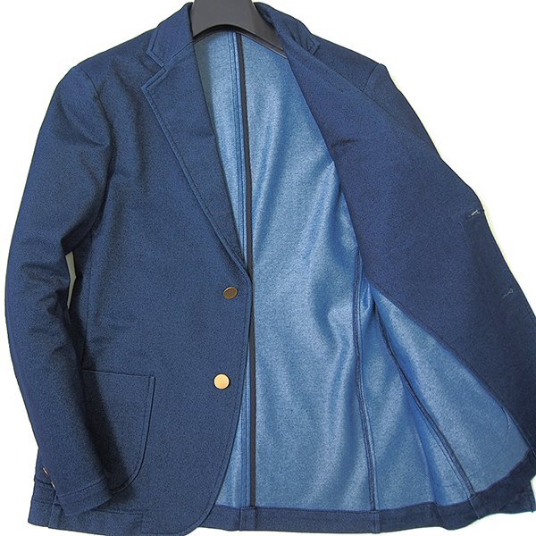  new goods vitalmshu Nicole gold button stretch Denim jacket 44 (S) navy blue [J58658] NICOLE spring summer men's blaser jersey -