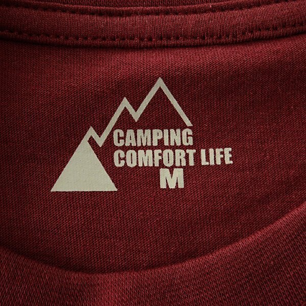 新品 キャンピングコンフォートライフ 春夏 アウトドア グッズ プリント Tシャツ L ボルドー【PW9M-T101_DRE】 CAMPING COMFORT LIFE 半袖_画像8