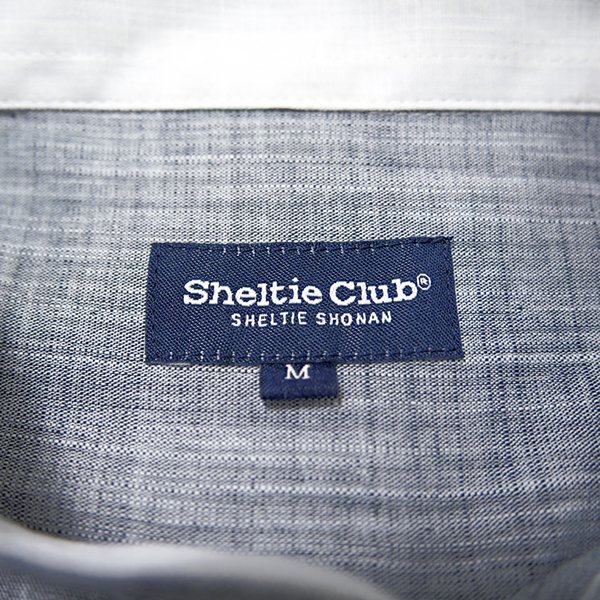 新品 シェルティークラブ 24SS コットン リネン マリンシャツ M 灰 【SH1441104_97】 Sheltie Club 春夏 メンズ シェットランド 長袖_画像10