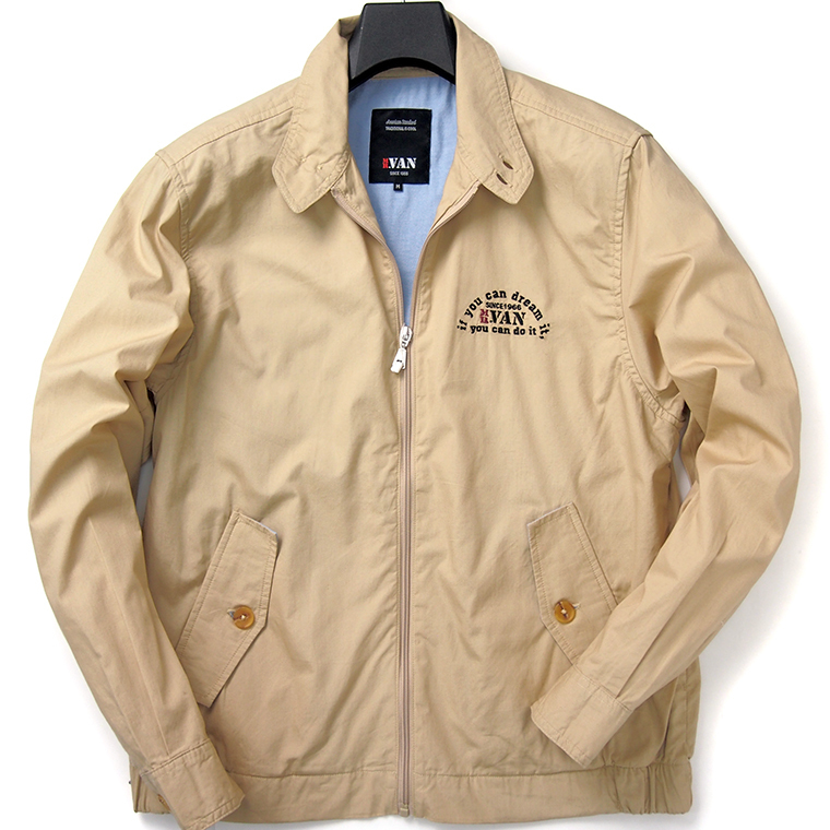  new goods MR.VAN Mr. Van arch Logo embroidery drizzler jacket blouson LL [VA1711025_17] is Lynn ton dog year men's 