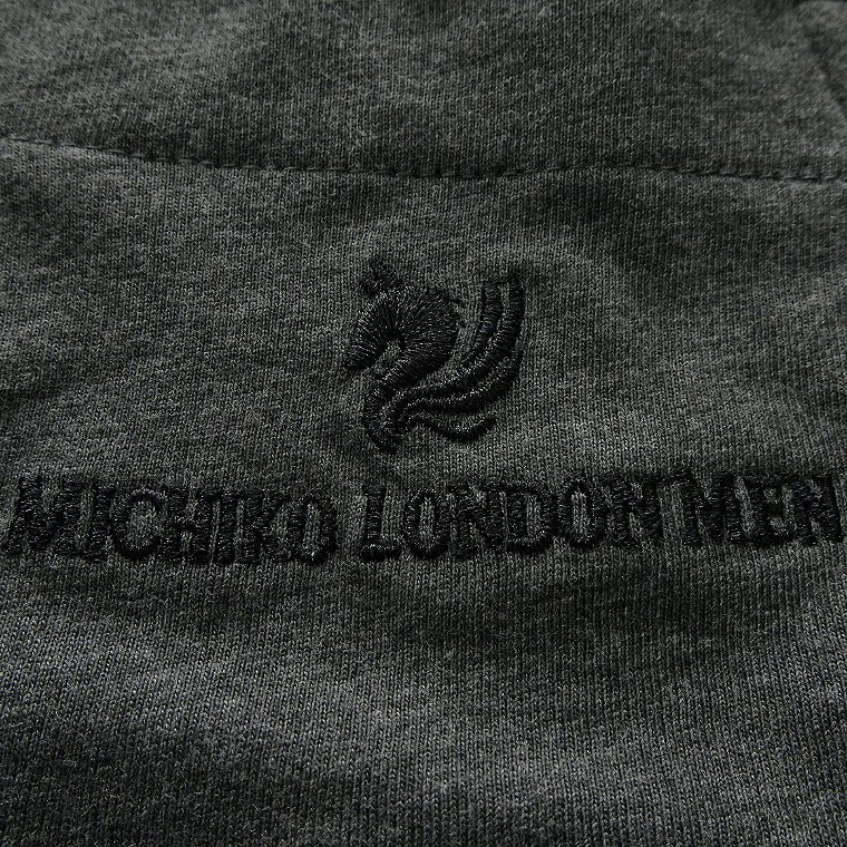 新品 ミチコロンドン 春夏 ロゴ刺繍 ポケット Tシャツ M 濃灰【ML9M-T034_DGA】 MICHIKO LONDON 半袖 コットン カットソー メンズ_画像5