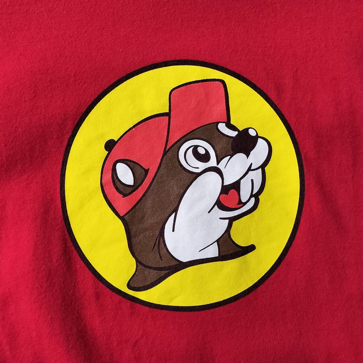 2000's BUC-EE'S プリントTシャツ ヴィンテージ 100％コットン レッド 赤 表記Lサイズ USA輸入古着の画像5