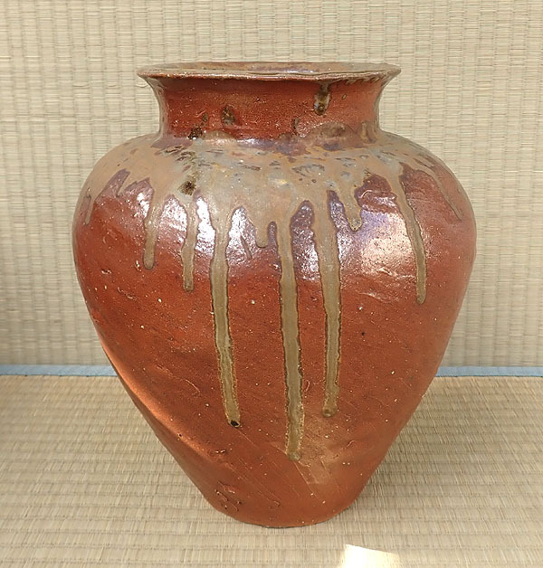  roasting thing [ Tokoname . Sawada -ply . work . vase height 30cm]. rice field -ply . Tokoname city designation less shape culture fortune flower vase flower go in flower raw peace . decoration thing decoration . ceramics antique old fine art 