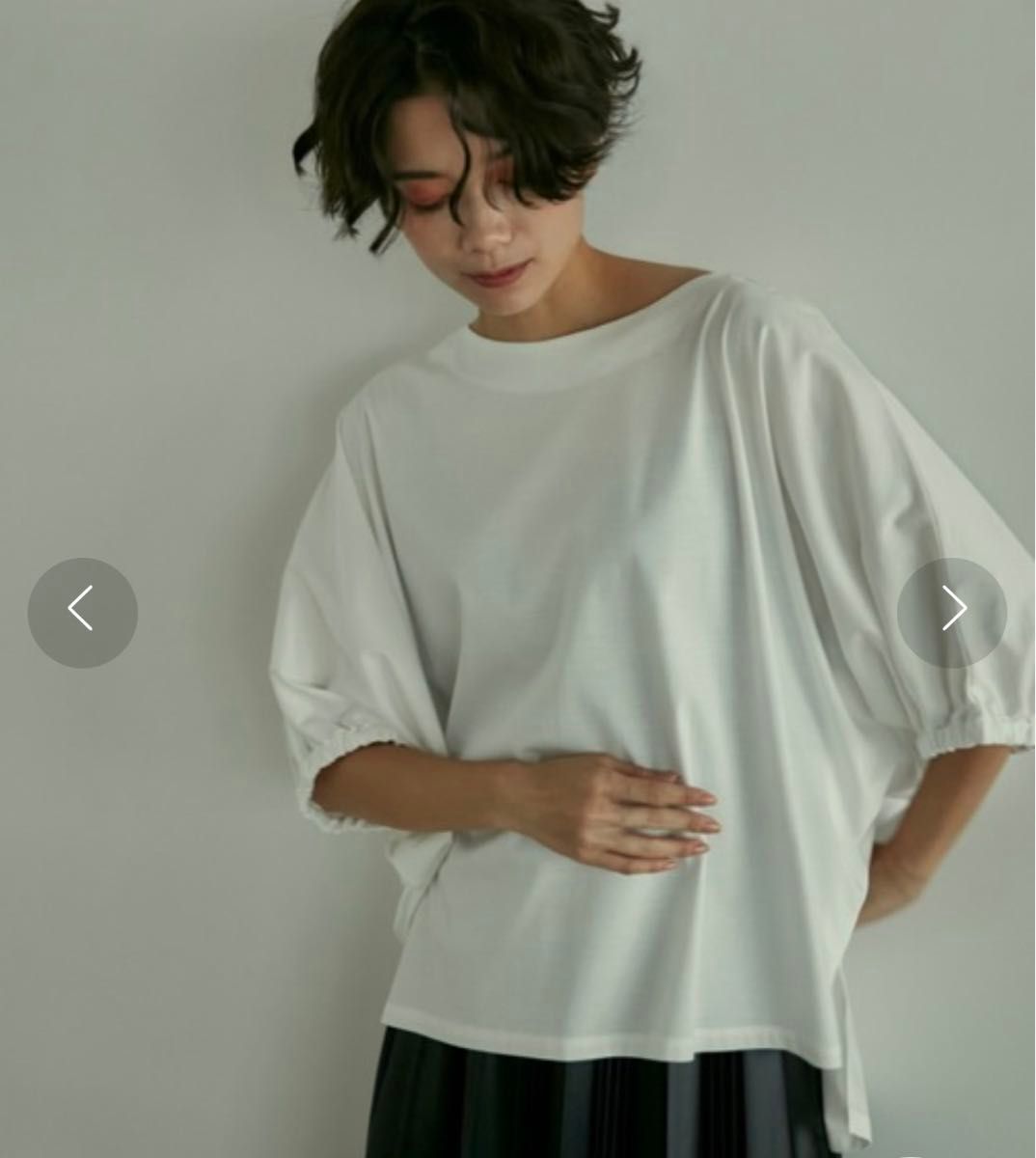 美品！INED ドルマンスリーブ ギャザー カットソー Tシャツ 接触冷感 インエ ジャーナルスタンダード ドゥーズィエムクラス