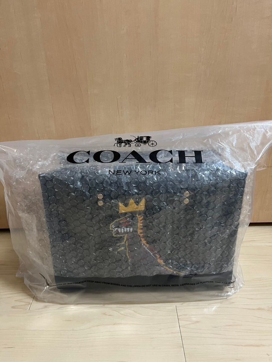 ハンドバッグ バスキアコラボ ブラック レザー パイソン型押しレザーレディース トートバッグ ショルダーバッグ COACHの画像10