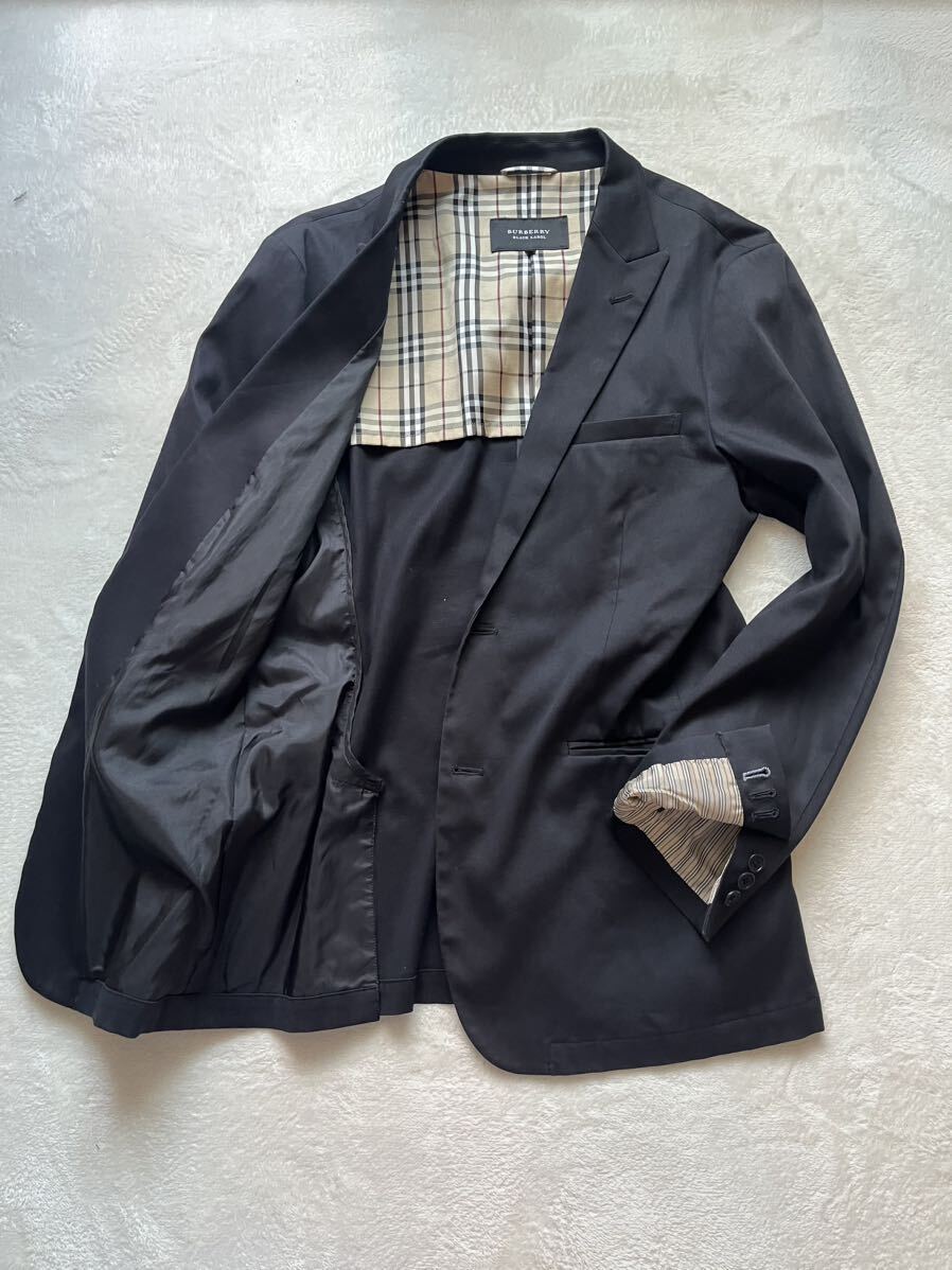  прекрасный товар BURBERRY BLACK LABEL Burberry Black Label черный noba проверка необшитый на спине tailored jacket L размер лето 