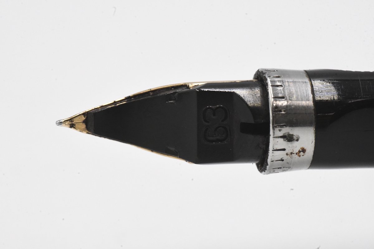 パーカー PARKER 75 万年筆 スターリングシルバー 格子 SV925 フラットトップ 0目盛り 14K 20793929_画像7