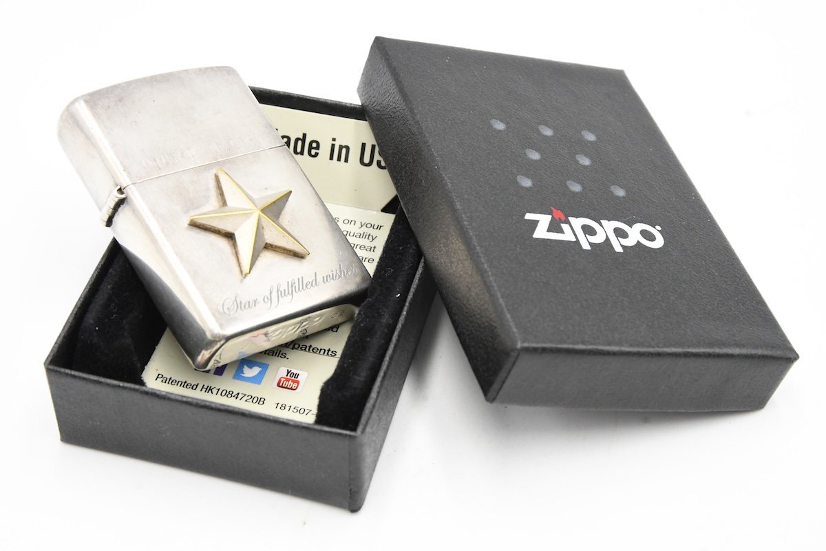 ZIPPO ジッポー Star of fulfilled wishes LIMITED No 0087 スター メタル J 02 喫煙具 箱付き 20795577_画像1