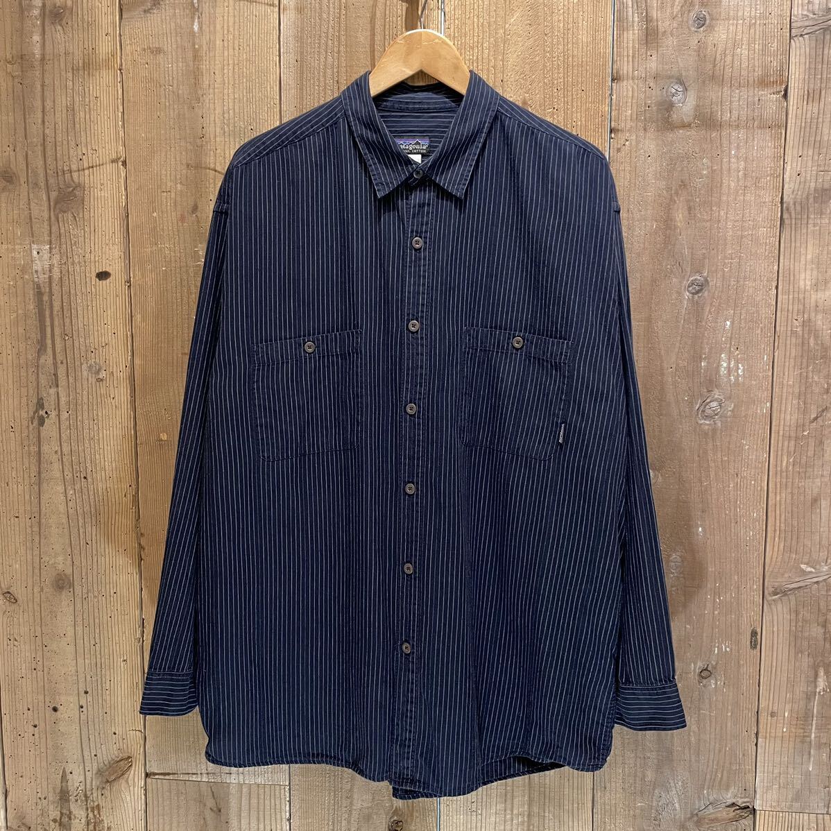 【サイズ XL】 2005年 パタゴニア コットン 長袖 ストライプ シャツ ビンテージ アメリカ古着 USA ルーマニア 製 Patagonia 90s