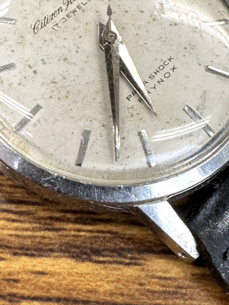 1円スタート稼働品 CITIZEN/シチズン HOMER/ホーマー 17石 機械式 手巻き時計 1966年製造 アンティーク 美品 リューズ正常 コレクターの画像3