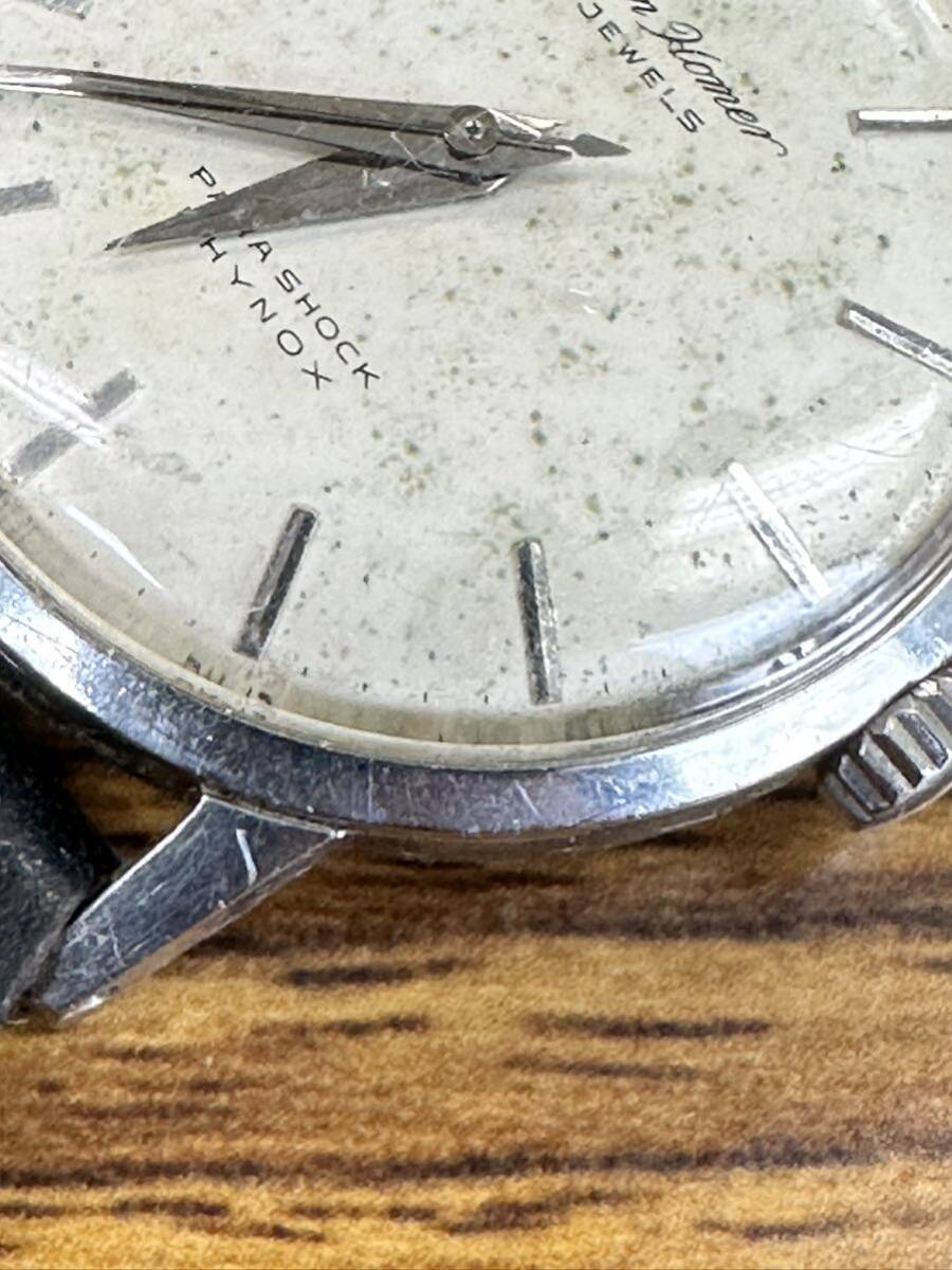 1円スタート稼働品 CITIZEN/シチズン HOMER/ホーマー 17石 機械式 手巻き時計 1966年製造 アンティーク 美品 リューズ正常 コレクターの画像4