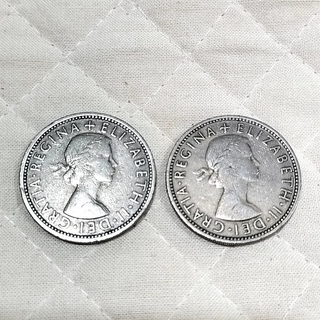 イギリス　硬貨　5枚　2シリング硬貨×2　5ペンス硬貨×4　エリザベス2世_画像3